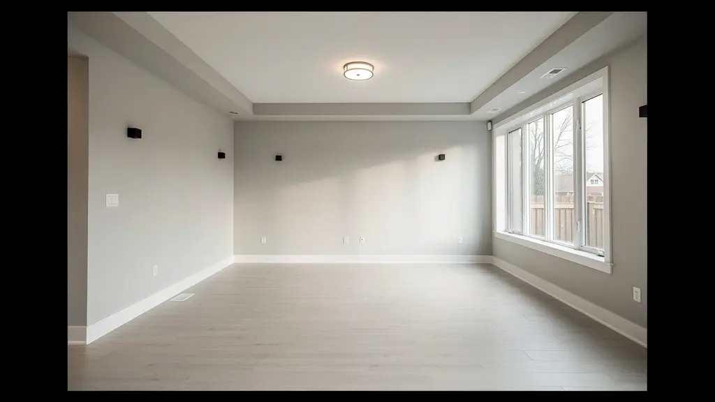 Salon rénové avec finitions de qualité professionnelle